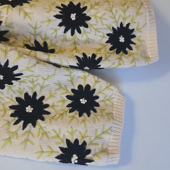 Frances Valentine Katy's Flower Embroidered Wool Cardigan Jacket Size Large - Picture 6 of 16